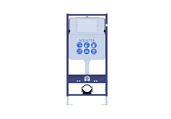 AQUATEK Оберон SET (рама AQUATEK Standard INS-0000012 с клавишей KDI-0000018 и крепежом KKI-0000002+унитаз ОБЕРОН AQ1365T-00 с тонким сиденьем, белый SET AQUATEK ОБЕРОН T KDI18 - фото 276992