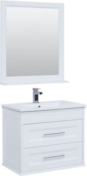 AQUANET Комплект мебели  подвесной / напольный для ванной Бостон М 80 белый матовый - фото 278616