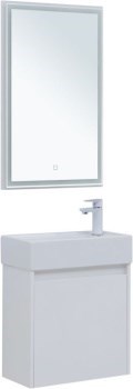 AQUANET Мебель для ванной подвесная Nova Lite 50 белый глянец (с дверецей) - фото 278790