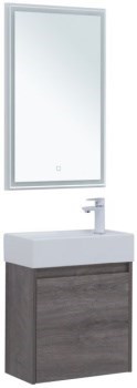 AQUANET Мебель для ванной подвесная Nova Lite 50 дуб рошелье (с дверецей) - фото 278805