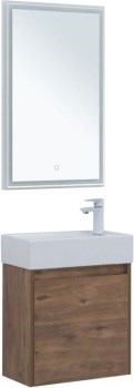 AQUANET Мебель для ванной подвесная Nova Lite 50 дуб рустикальный (с дверецей) - фото 278814