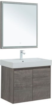 AQUANET Мебель для ванной подвесная / напольная Nova Lite 75 дуб рошелье (2 дверцы) - фото 278885