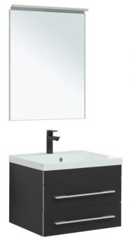 AQUANET Мебель для ванной подвесная Верона 58 New черный матовый AQUANET-281103 - фото 279630