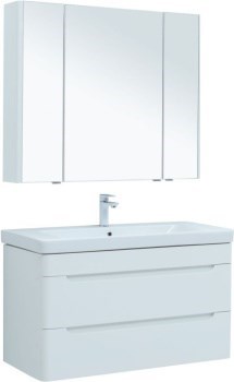 AQUANET Мебель для ванной подвесная София 105 белый глянец (2 ящика) - фото 279804