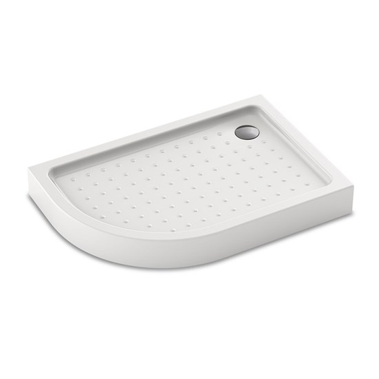 VECONI Душевой поддон асимметричный правый Tezeo acrylic TZ-55R, 1000x800x150, акрил, белый TZ55R-10080-C5