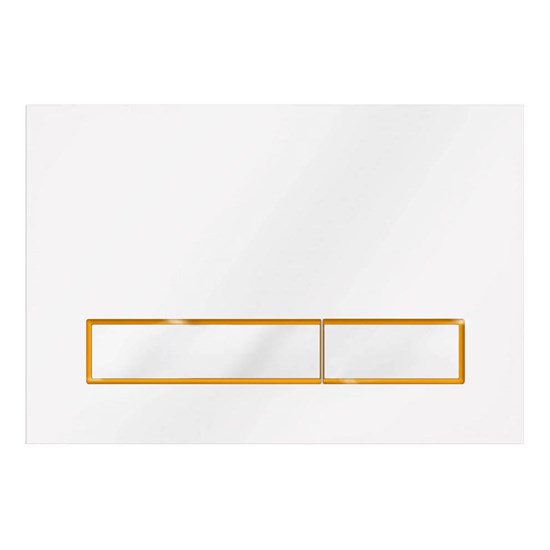 VECONI Кнопка смыва Square Design VFSD-WHG,150х220х13, пластик, белый, кайма - матовое золото VFSD003WHG - фото 288090