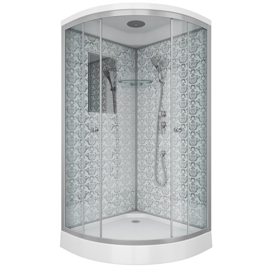 NIAGARA Luxe Душевая кабина 1/4 круга размер 100x100 см, профиль - серебро / стекло - прозрачное NIAGARA7702W - фото 289269
