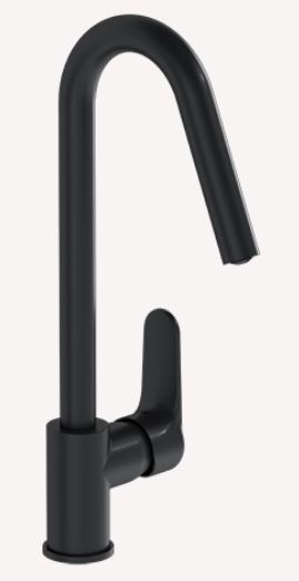 VITRA Root Round Смеситель для кухни, матовый черный A4274236EXP - фото 295950