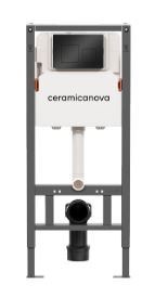 CERAMICA NOVA Balance/Square Система инсталляции для унитазов с кнопкой смыва Square, цвет черный матовый, с креплениями CN121002MB - фото 305939