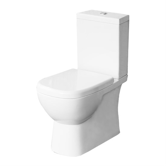 SANITA LUXE Унитаз-компакт Quadro напольный, с сиденьем микролифт (QDRSLCC01151022) WC.CC/Quadro/2-SlimDM/WHT.G/S1 - фото 307306