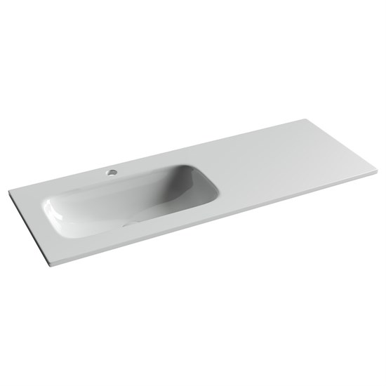 CERAMICA NOVA Grace Раковина накладная мебельная прямоугольная 1210x457x137 с чашей слева и отверстием под смеситель цвет белый CN7020 - фото 310956
