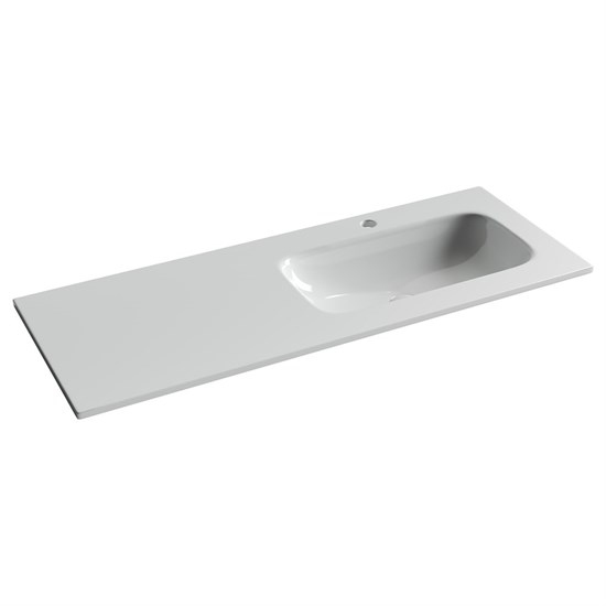 CERAMICA NOVA Grace Раковина накладная мебельная прямоугольная 1210x457x137 с чашей справа и отверстием под смеситель цвет белый CN7021 - фото 310960