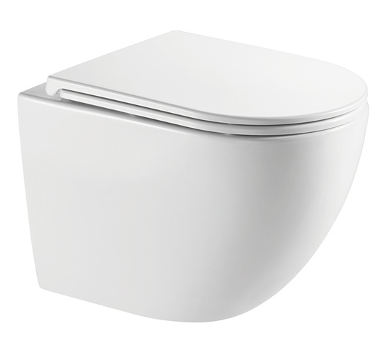 AQUAme Унитаз подвесной сиденье SoftClose, технология смыва Invisible, скрыт крепеж. 520х360х400, белый AQM2014PRO - фото 325719