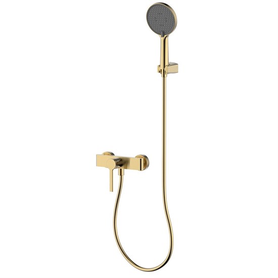 AQUAme Asti Смеситель для душа однорычажный, с душевым набором, 3 режима, Brushed gold AQM6413BG - фото 326432