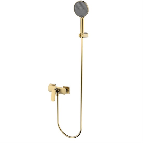 AQUAme Imola Смеситель для душа, с душевым набором, ?120 мм, 3 режима, Brushed gold AQM6713BG - фото 326501