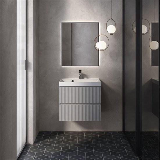 AQUAme "S1" тумба под умывальник подвесная 60 см., цвет серый. AQM900160GM - фото 327218