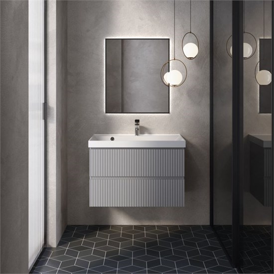AQUAme "S1" тумба под умывальник подвесная 80 см., цвет серый. AQM900180GM - фото 327230