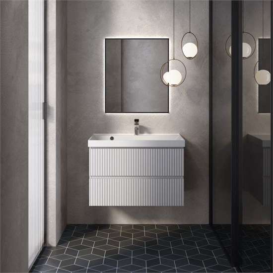 AQUAme "S1" тумба под умывальник подвесная 80 см., цвет белый глянец. AQM900180WH - фото 327234