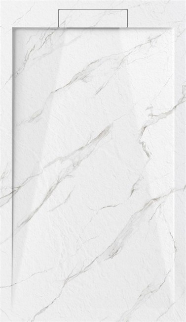 ESBANO Luxe Поддон прямоугольный из искуственного камня, крышка слива из искуственного камня размер 120x80 см, Белый ESPLM128CB - фото 327523