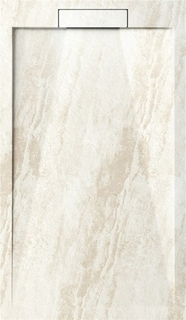 ESBANO Luxe Поддон прямоугольный из искуственного камня, крышка слива из искуственного камня размер 120x80 см, бежевый ESPLM128DR - фото 327527