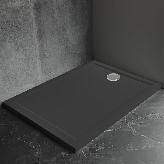 VECONI Pietra Душевой поддон прямоугольный, 1000x900x30, искусственный камень, черный PT-B-10090-RU - фото 327570
