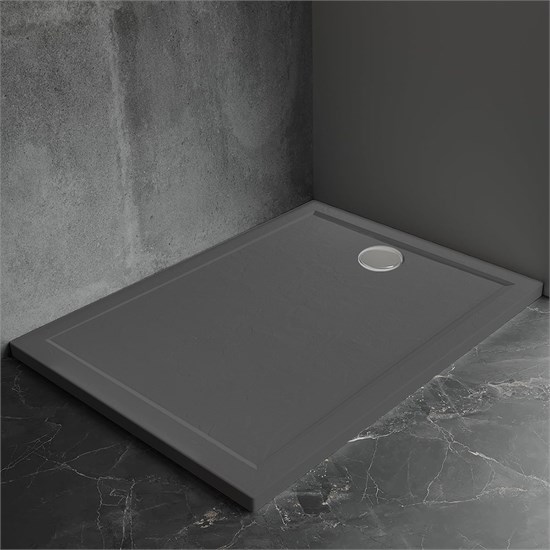 VECONI Pietra Душевой поддон прямоугольный, 1000x900x30, искусственный камень, антрацитово-серый PT-AG-10090-RU - фото 327577