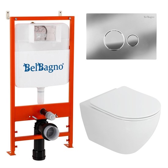 BELBAGNO Комплект 4 в 1 Унитаз подвесной с сиденьем CEZARES STYLUS-TOR CZR-6601-TH-TOR/CZR-2316-SC+Система инсталляции 2 в 1 BelBagno BB026/BB081CR CZR-6601-TH-TOR/CZR-2316-SC/BB026/BB081CR - фото 328505