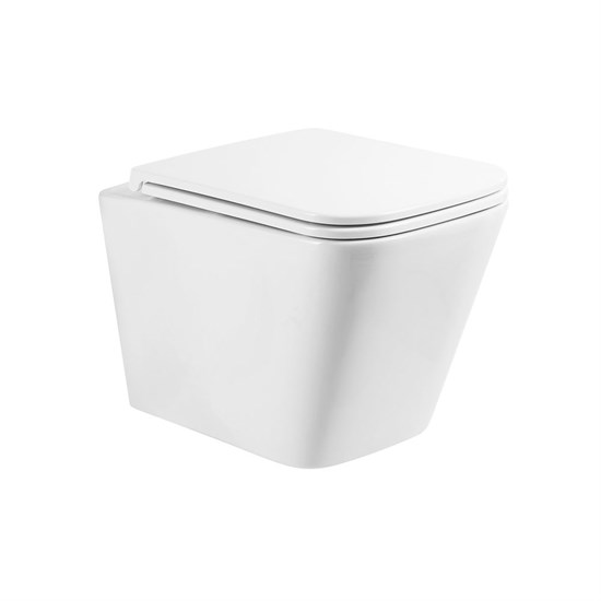 BELBAGNO Ardente-R Унитаз подвесной безободковый, с сиденьем дюропласт soft close, белый BB520CHR/SC - фото 328557