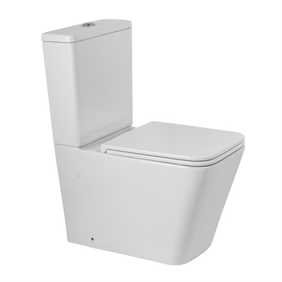 BELBAGNO Ardente-R Чаша безободкового унитаза с сиденьем дюропласт soft close, P-trap, белый BB02093CPR/SC - фото 328566