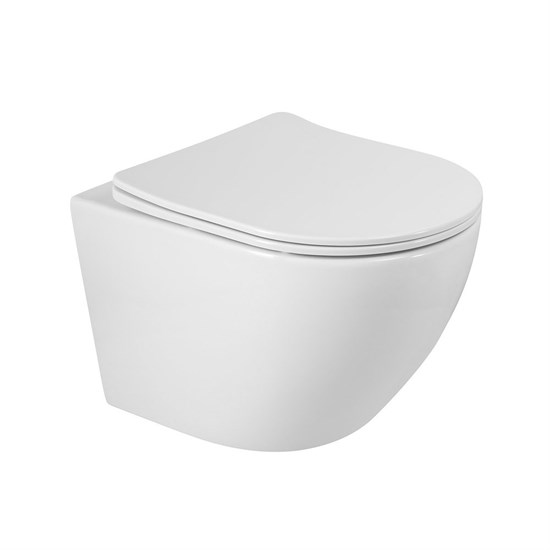 BELBAGNO Sfera-R Унитаз подвесной безободковый с сиденьем дюропласт soft close, белый BB046CHR/SC - фото 328684