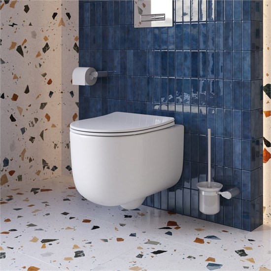 BELBAGNO Soft Унитаз подвесной безободковый со смывом "Торнадо", с сиденьем дюропласт soft close, белый BB084CH-TOR/SC - фото 328723