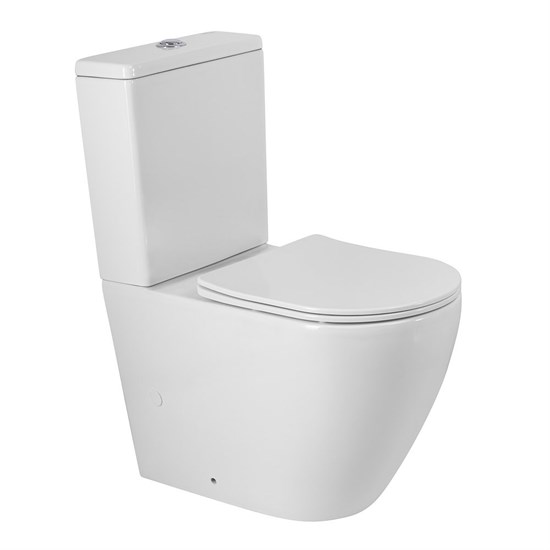 BELBAGNO Sfera-R Чаша унитаза безободкового с сиденьем дюропласт soft close P-trap, белый BB2141CPR/SC - фото 328731
