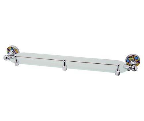 WASSERKRAFT Diemel K-2244 Полка стеклянная с бортиком, хром WASSERKRAFT 2244 - фото 329134