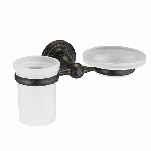 WASSERKRAFT Isar K-7326 Держатель стакана и мыльницы, темная бронза WASSERKRAFT 7326 - фото 330021