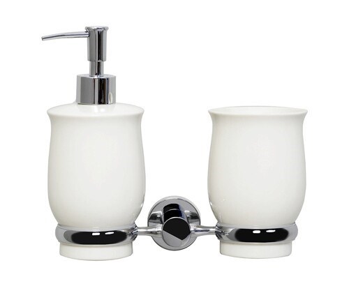 WASSERKRAFT K-24289 Держатель стакана и дозатора, хром WASSERKRAFT 24289 - фото 330707