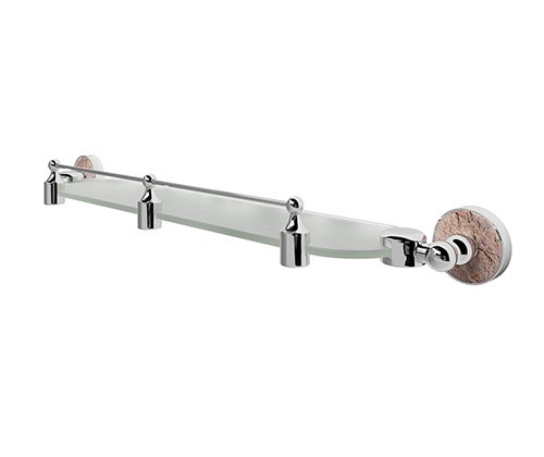 WASSERKRAFT Nau K-7744 Полка стеклянная с бортиком, хром WASSERKRAFT 7744 - фото 331073