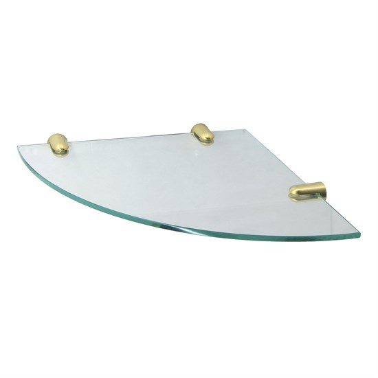 WASSERKRAFT K-533BRUSHED GOLD Полка  стеклянная угловая, золото WASSERKRAFT 533BG - фото 331313