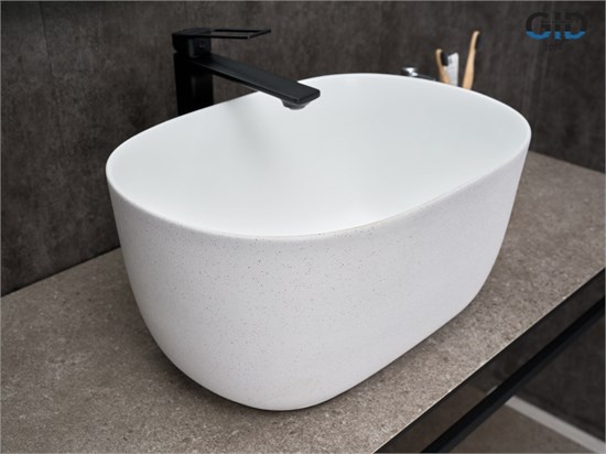 GID Раковина N9302wg 51220 накладная белая матовая / белая графит 45x32x22 GID-51220 - фото 332172