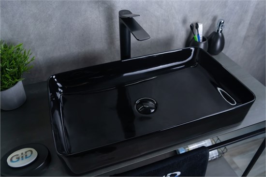 GID Раковина BL9396 53346 накладная черная глянцевая 60x34x11 GID-53346 - фото 332496