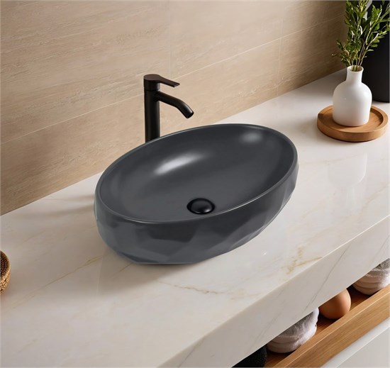 GID Раковина Dgm9030wx 53406 накладная серая матовая 60x40x15 GID-53406 - фото 332567