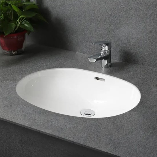 GID Раковина Yj8004 71163 встаиваемая снизу белая 55x39.5x19 GID-71163 - фото 332758