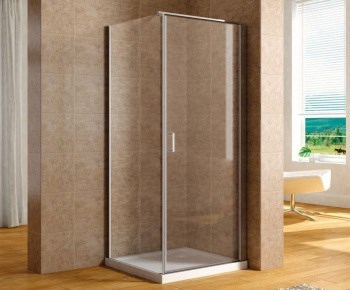 AQUANET Cinetic Душевой уголок прямоугольный дверь распашная размер 90x80 см профиль - хром / стекло - прозрачное AQUANET-AE12-N-80H190U-CT + AE12-F-90H190U-CT - фото 334850