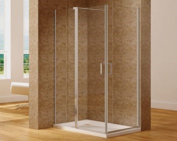 AQUANET Cinetic Душевой уголок прямоугольный двери распашные размер 90x120 см профиль - хром / стекло - прозрачное AQUANET-AE12-N-120H190U-CT + AE12-N-90H190U-CT - фото 335132