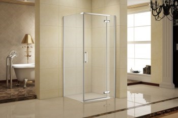 AQUANET Logic Душевой уголок квадратный двери распашные  размер 100x100 см профиль - хром / стекло - прозрачное AQUANET-AE32-S-100x100U-CT - фото 335210