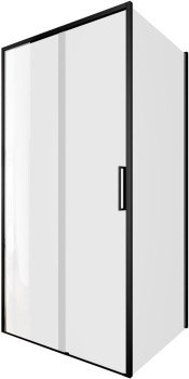 AQUANET Pleasure Evo Душевой уголок прямоугольный двери раздвижные размер 100x80 см профиль - черный / стекло - прозрачное AQUANET-AE65-100x80-BT - фото 335237