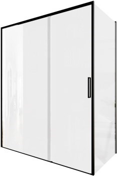 AQUANET Pleasure Evo Душевой уголок прямоугольный двери раздвижные размер 160x90 см профиль - черный / стекло - прозрачное AQUANET-AE65-160x90-BT - фото 335411