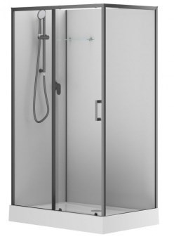 AQUANET Passion EVO Душевая кабина прямоугольная размер 120x80 см профиль - черный / стекло - прозрачное AQUANET-282012 - фото 335457