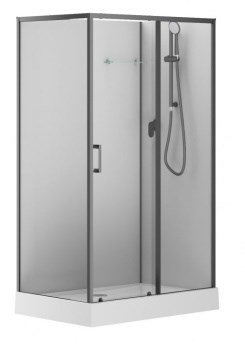AQUANET Passion EVO Душевая кабина прямоугольная размер 120x80 см профиль - черный / стекло - прозрачное AQUANET-282011 - фото 335460