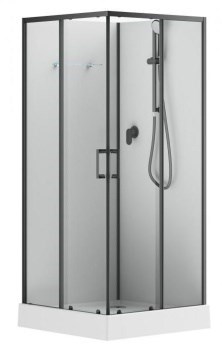 AQUANET Passion EVO Душевая кабина квадратная размер 90x90 см профиль - черный / стекло - прозрачное AQUANET-282009 - фото 335496