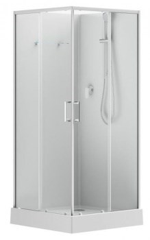 AQUANET Passion EVO Душевая кабина квадратная размер 90x90 см профиль - белый / стекло - прозрачное AQUANET-281963 - фото 335499